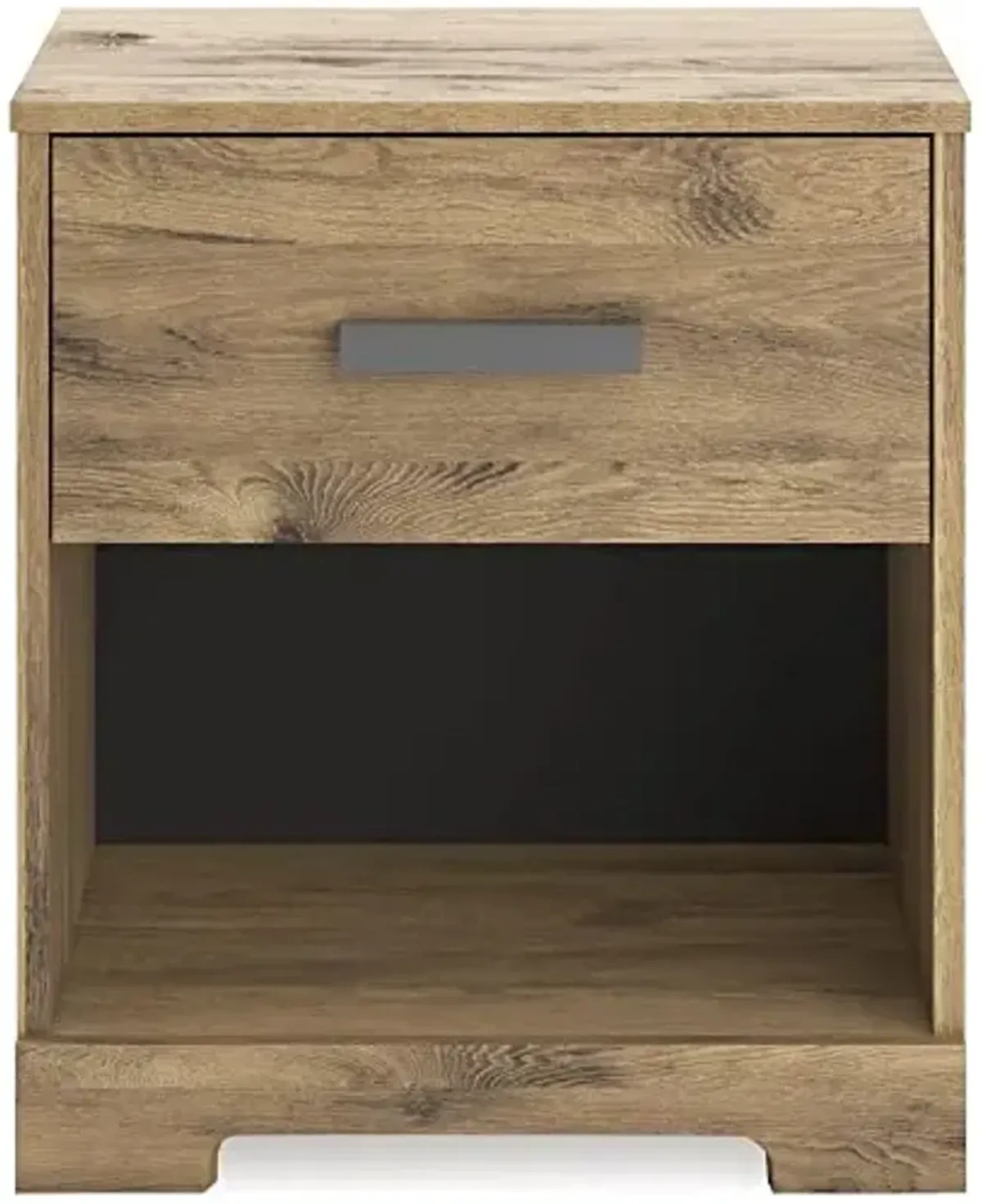 Signature Design by Ashley Larstin Rustic 1 Drawer Nightstand with Open Cubby, Light Brown