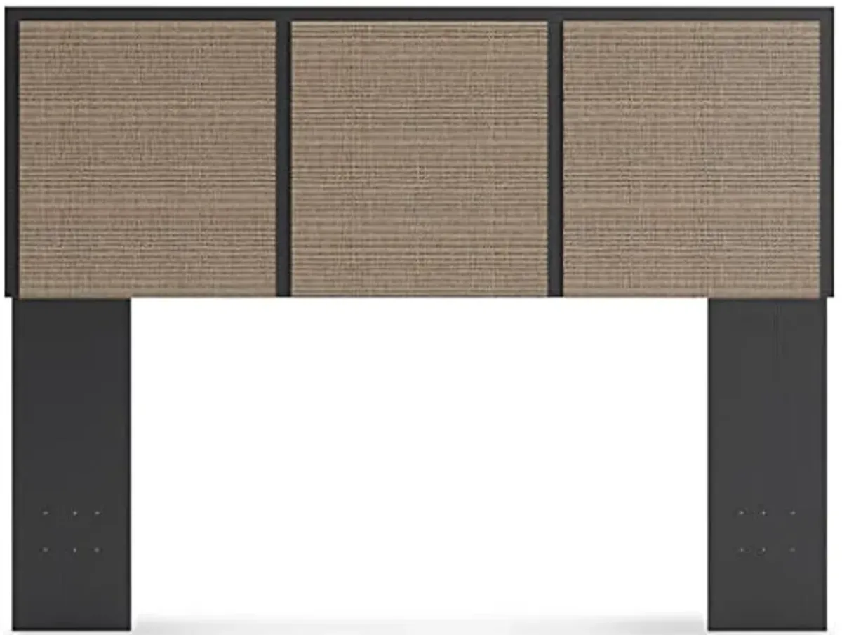 Signature Design by Ashley Charlang Modern Panel Headboard ONLY, Full, Brown & Black