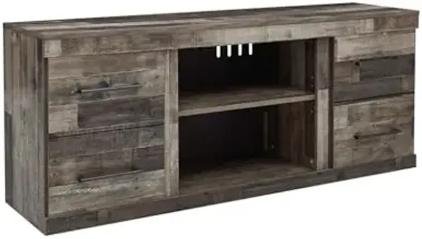 Signature Design by Ashley Derekson Casual TV Stand with Fireplace Option, Fits TVs up to 63", Gray