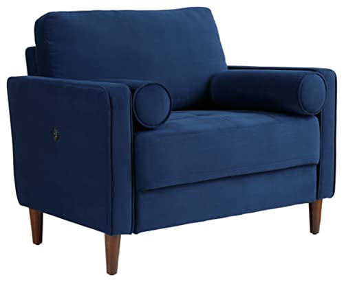 Signature Design by Ashley Darlow Modern Tufted Upholstered Chair, Blue
