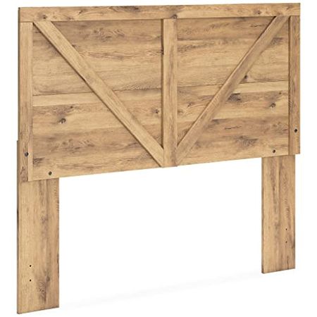 Signature Design by Ashley Larstin Rustic Crossbuck Panel Headboard ONLY, Queen, Light Brown