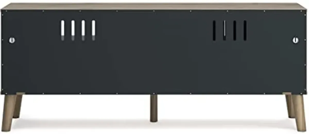 Signature Design by Ashley Aprilyn Contemporary Medium TV Stand up to 59" with 1 Drawer and 2 Shelves, Light Brown