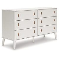 Signature Design by Ashley Aprilyn Contemporary 6 Drawer Double Dresser with Safety Stop, White