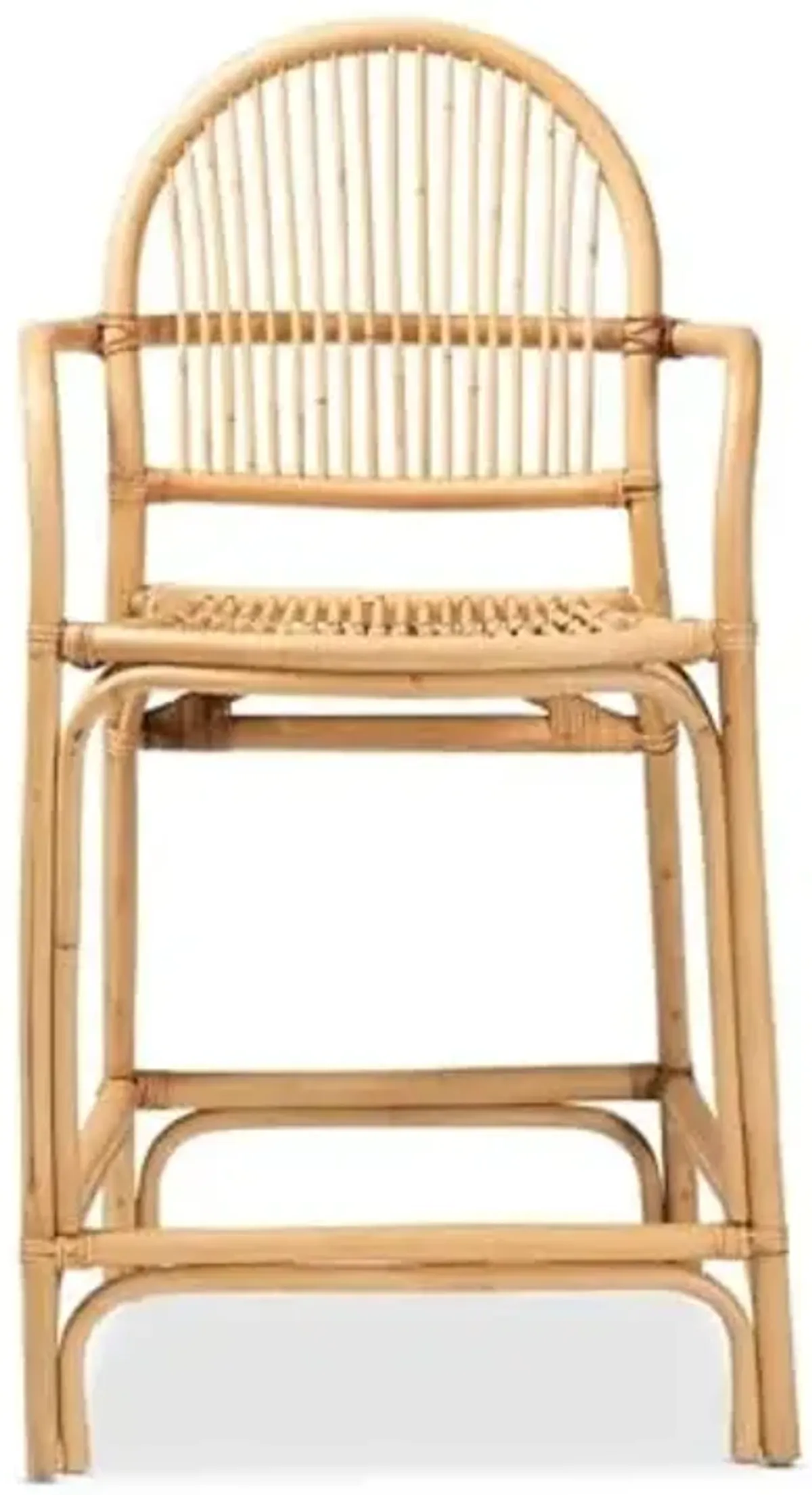 Baxton Studio Tugera Modern Bohemian Natural Brown Rattan Counter Stool