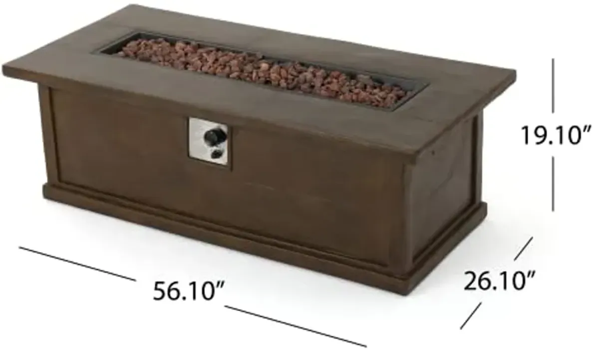 Christopher Knight Home 317532 Anchorage Fire Pit, Brown Wood Pattern