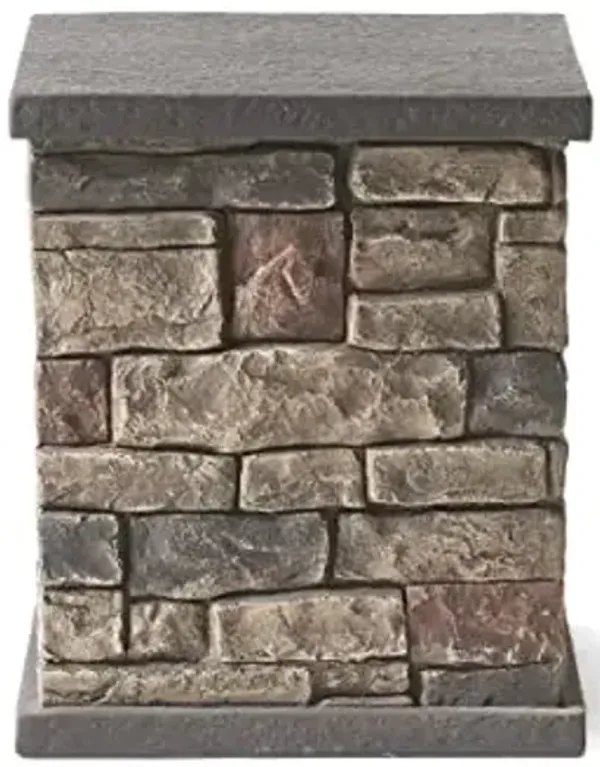 Chesney Outdoor Tank Holder Side Table - Lightweight Concrete - Stone Finish