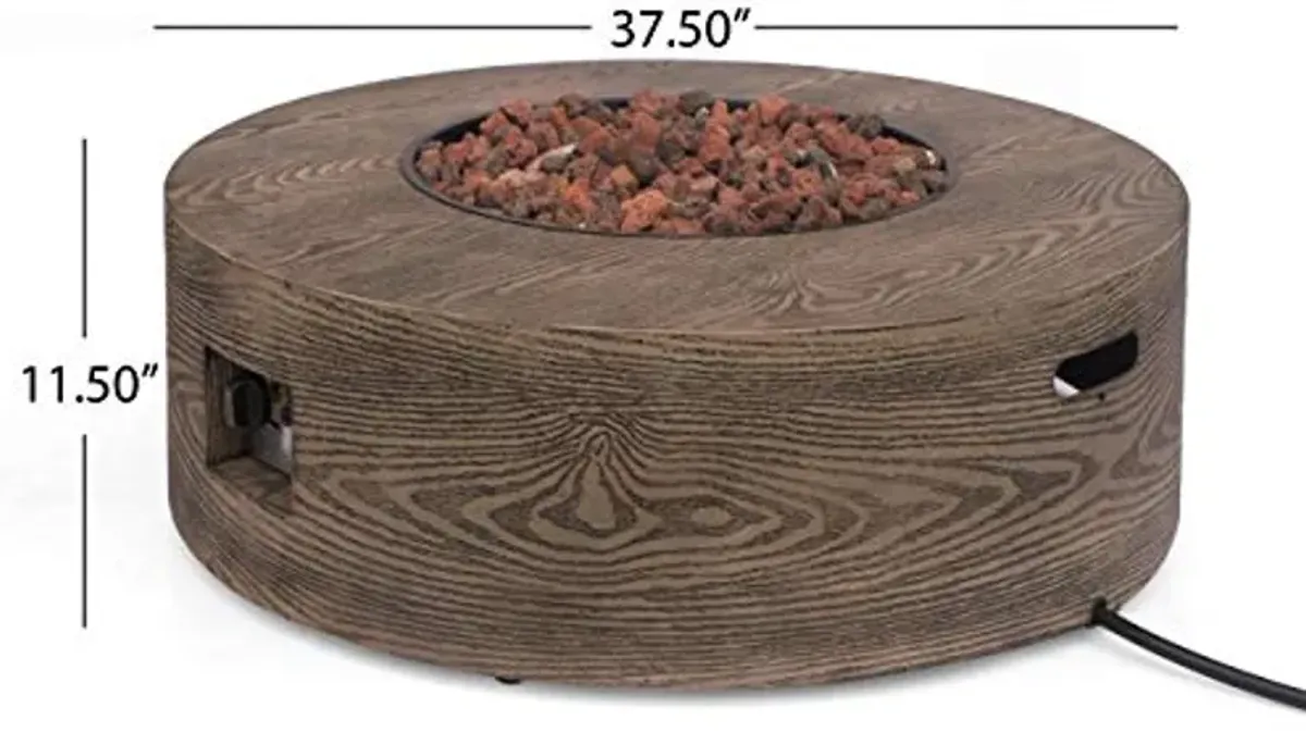 Christopher Knight Home 317509 Senoia Fire Pit, Brown Wood Pattern