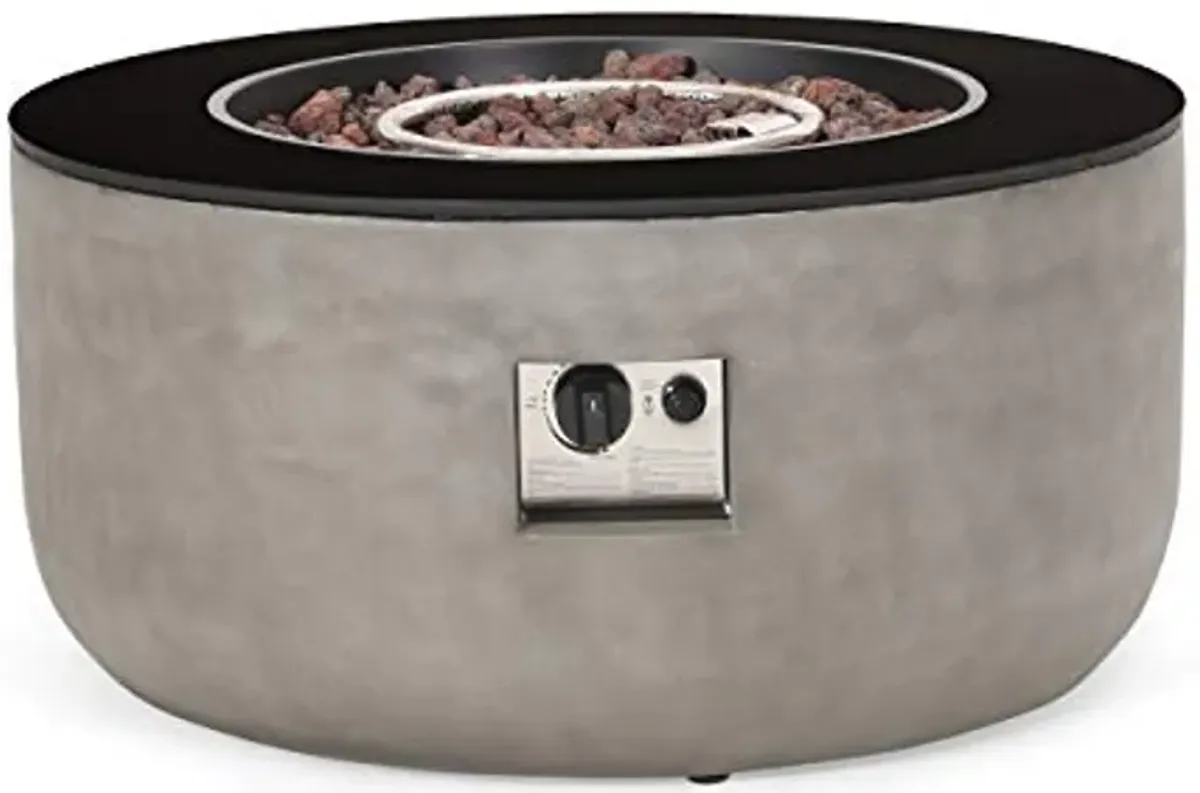 Christopher Knight Home 317523 Adio Fire Pit, Light Gray + Black