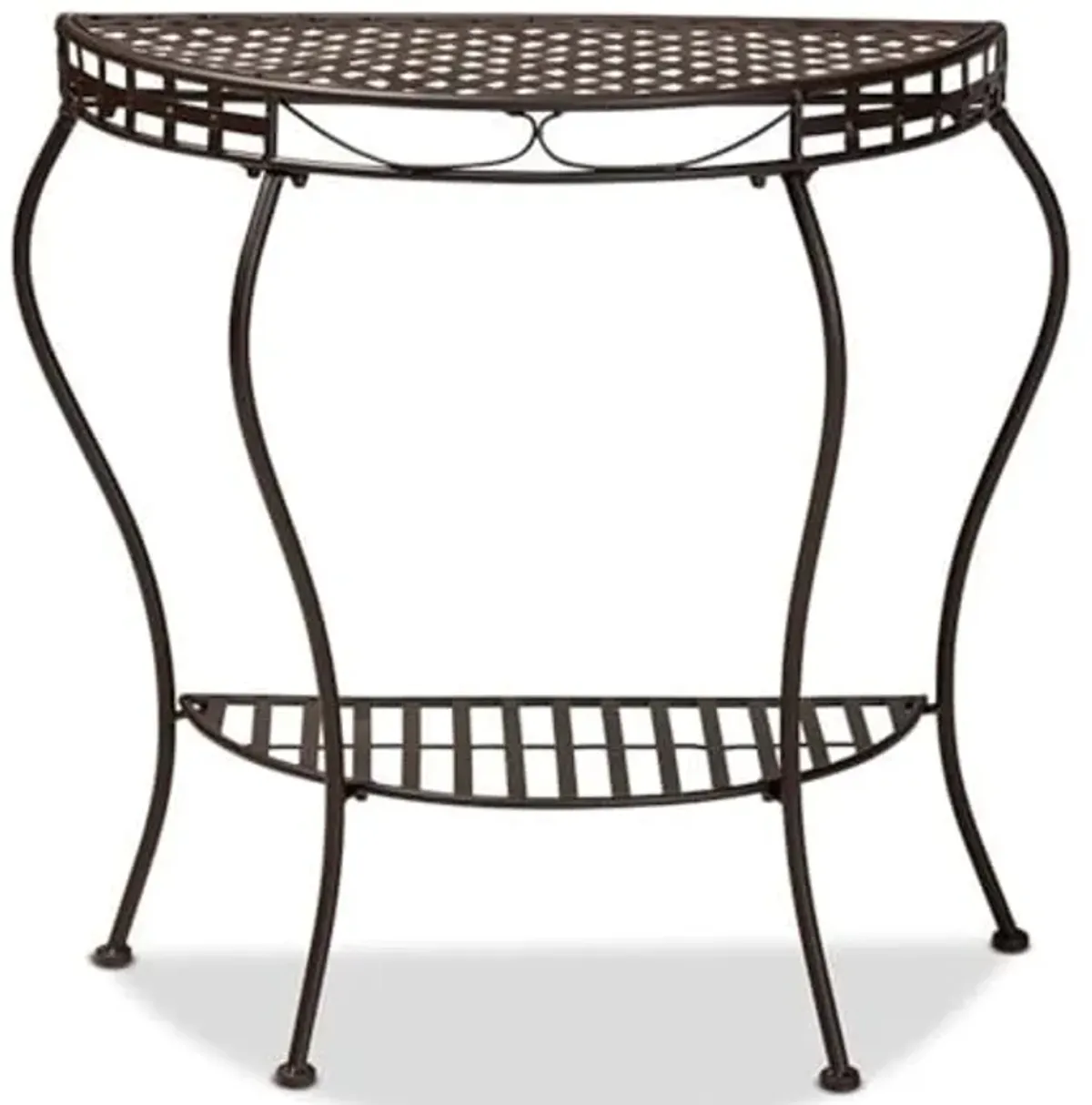 Baxton Studio Laraine Brown Metal Outdoor Console Table