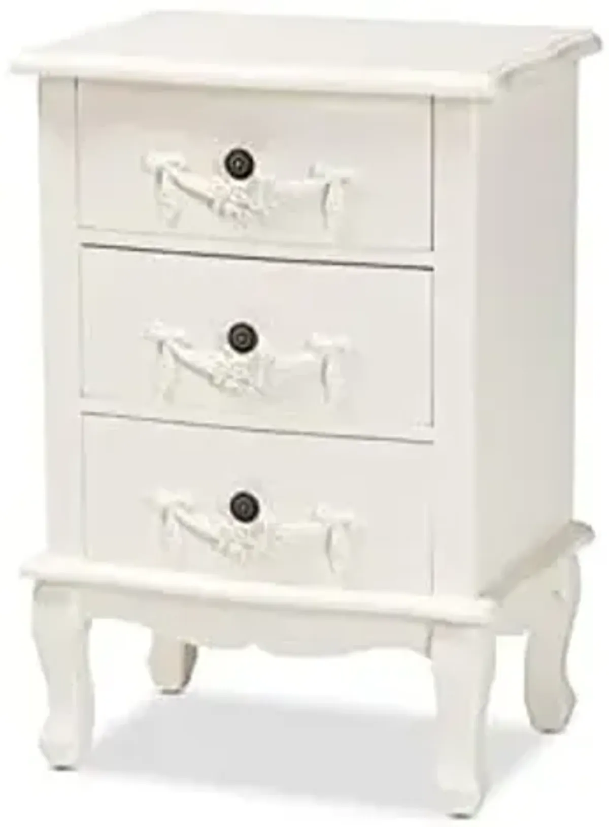 Baxton Studio Callen White Finished Wood 3-Drawer End Table