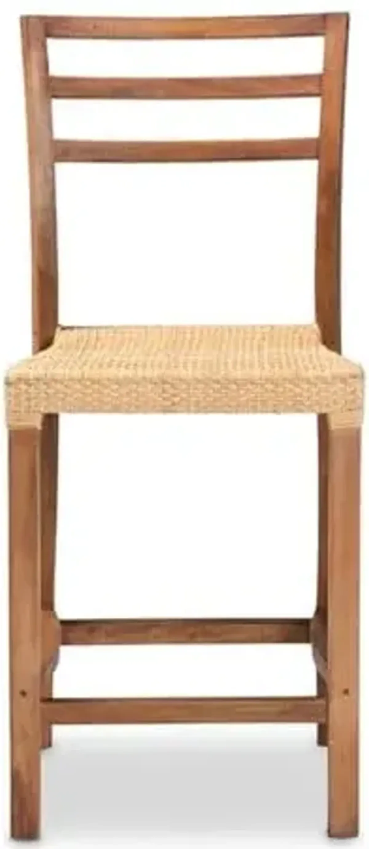Baxton Studio Arthur Mid-Century Modern Walnut Brown Finished Wood and Natural Rattan Counter Stool