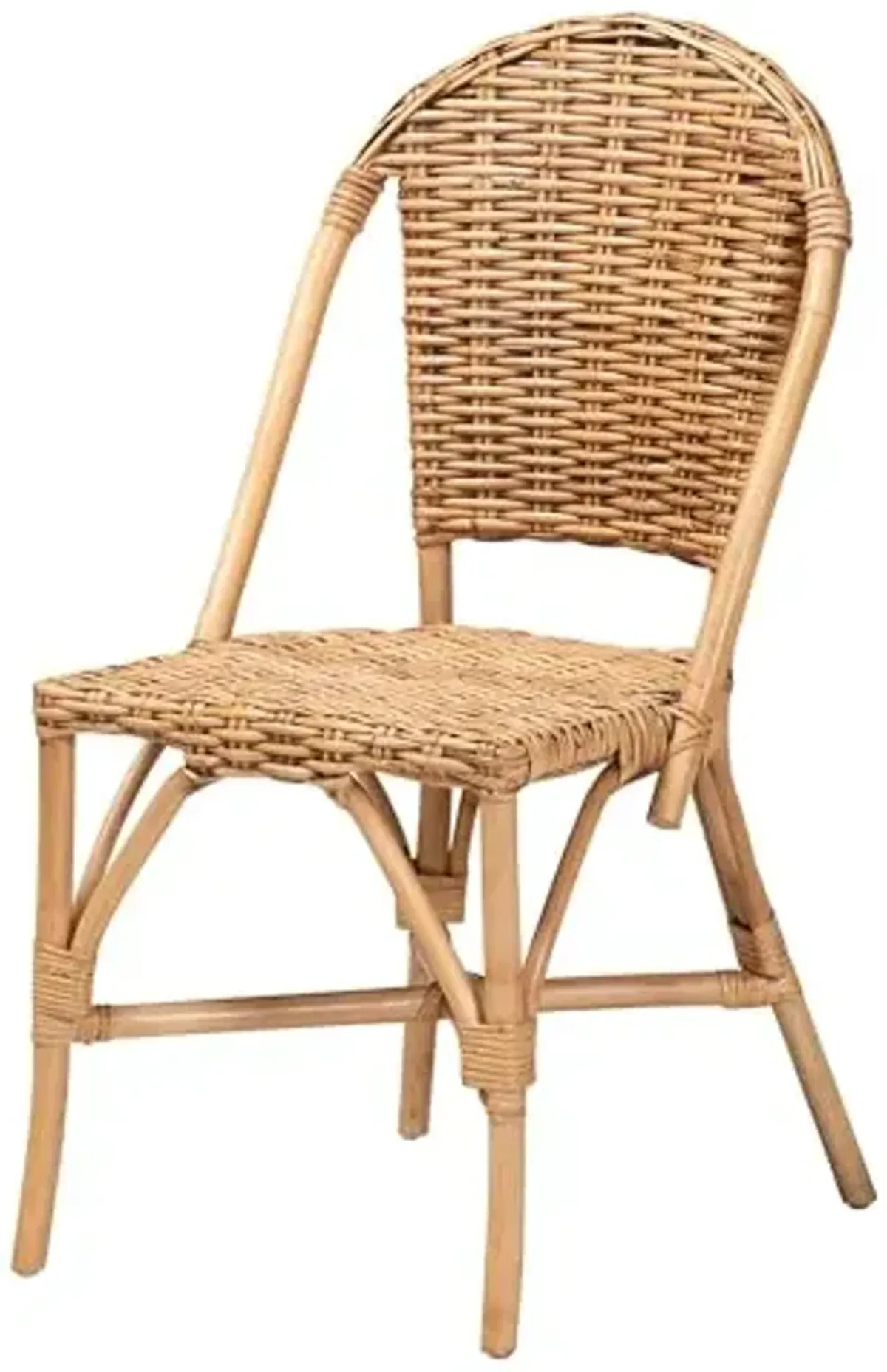 Baxton Studio Neola Modern Bohemian Natural Rattan 2-Piece Dining Chair Set