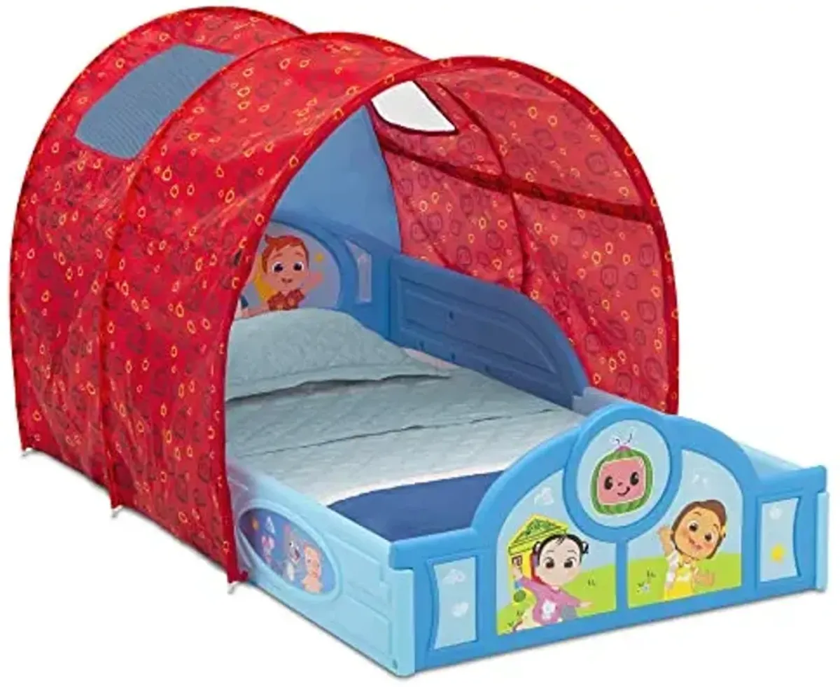 Delta Children - CoComelon Sleep and Play Toddler Bed with Tent, Blue