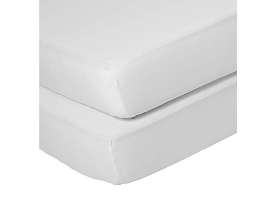 Delta Children 100% Cotton Fitted Crib Sheets - 2 Pack, White