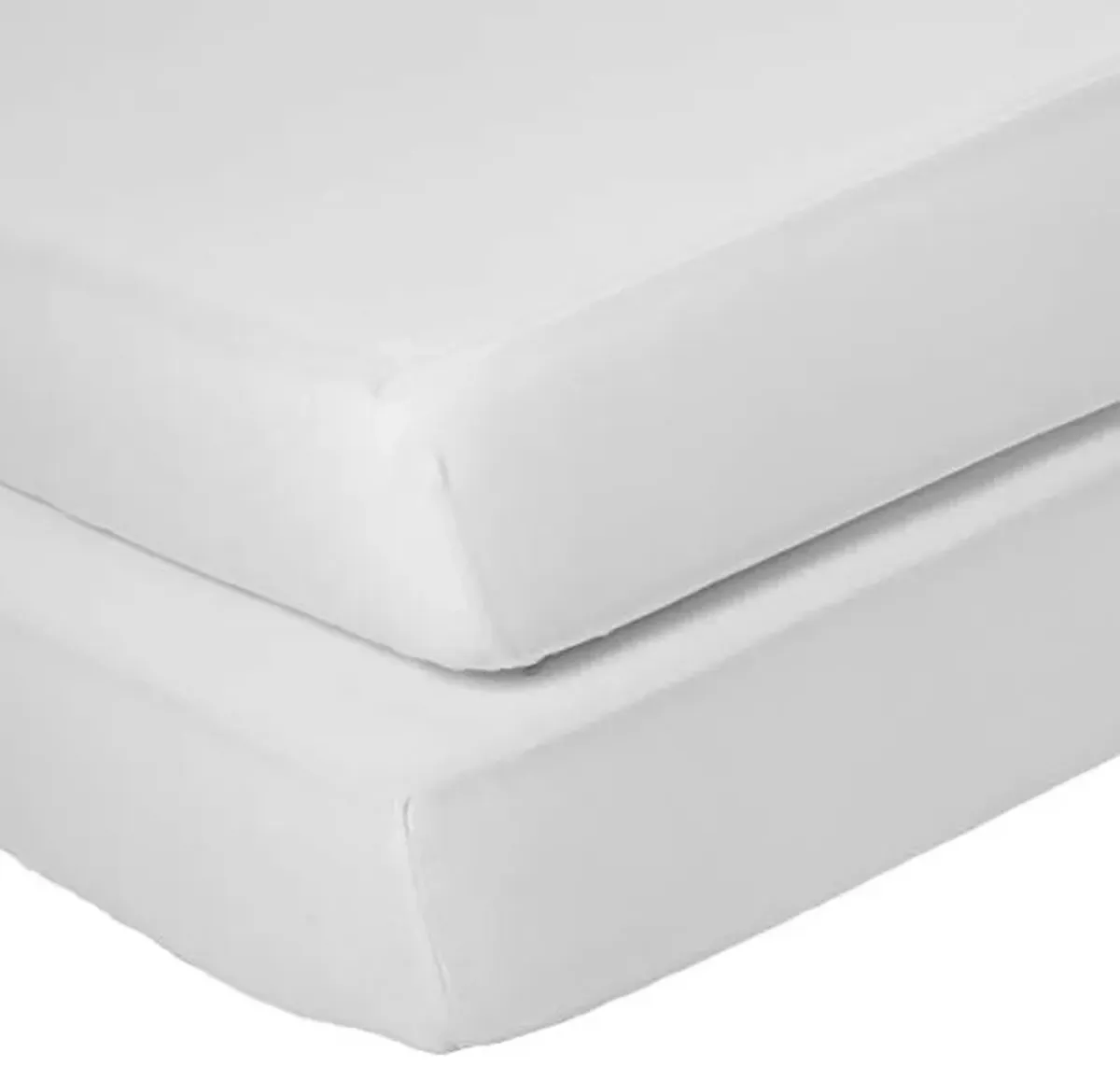 Delta Children 100% Cotton Fitted Crib Sheets - 2 Pack, White