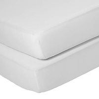 Delta Children 100% Cotton Fitted Crib Sheets - 2 Pack, White
