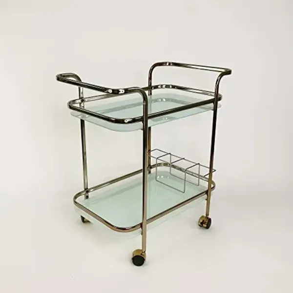 Wayborn Contemporary Champagne Metal Assembly Required Tiana Serving CART 27″W X 16 1/2″D X 32 1/2″H