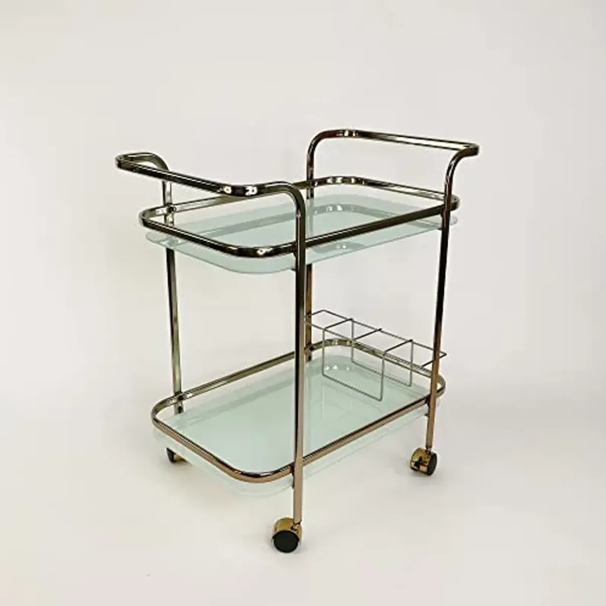 Wayborn Contemporary Champagne Metal Assembly Required Tiana Serving CART 27″W X 16 1/2″D X 32 1/2″H