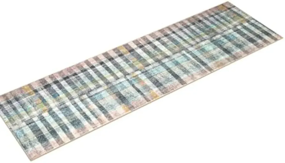 Loloi Chris Loves Julia Humphrey Collection HUM-04 Plum/Multi 2'-3'' x 7'-6'', .38" Pile Height, Runner Rug feat. CloudPile