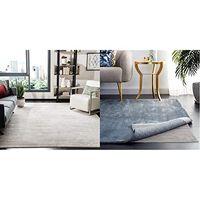 Safavieh Adirondack Collection 6' x 9' Ivory/Silver, Living Room Bedroom Dining Home Office Area Rug & Padding Collection 6 feet by 9 feet 6' x 9' PAD110 Cream Area Rug
