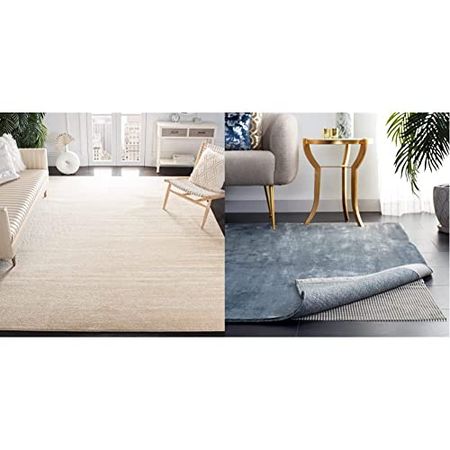 Safavieh Adirondack Collection 6' x 9' Dining Home Office Area Rug & Padding Collection 6 feet by 9 feet 6' x 9' PAD110 Cream Area Rug