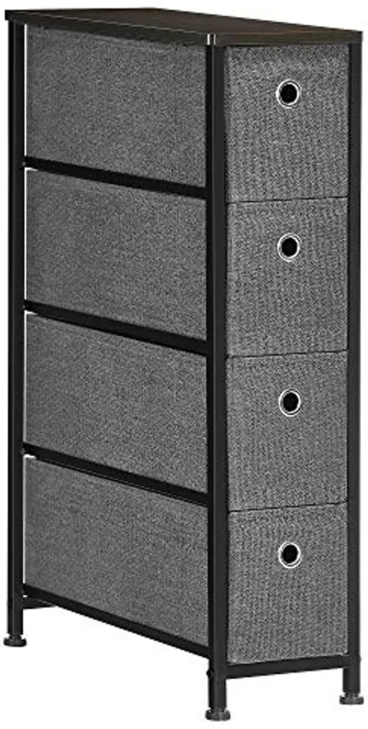 SONGMICS Narrow Dressers with Fabric Drawers Storage Tower Units, 31.5" and 7.9", Grey