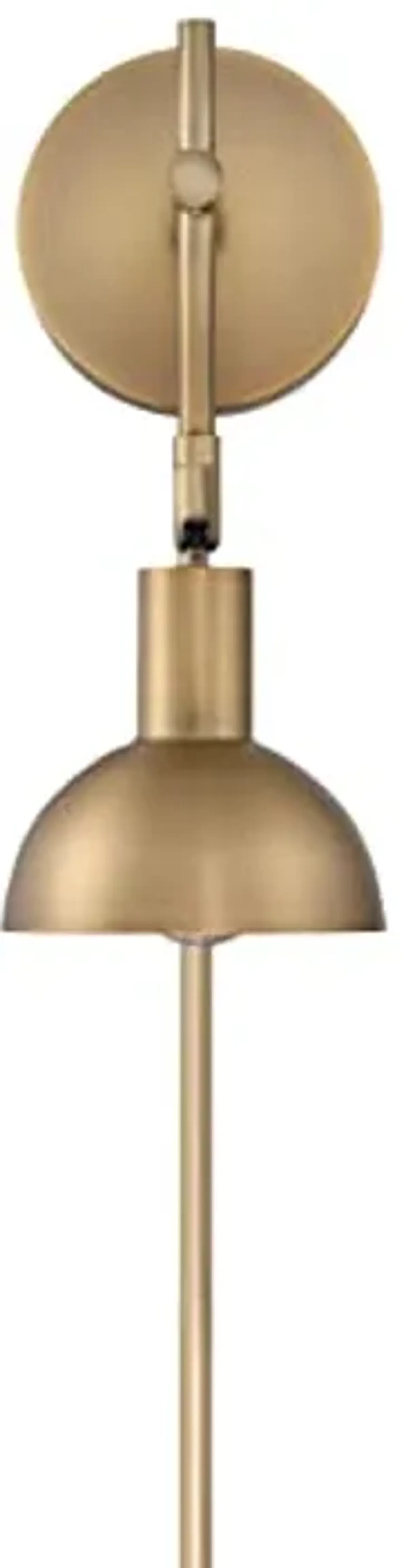 Nathan James Tamlin Vintage Brass Wall Light Fixture, Wall Mounted 1-Light Lamp, Plugin Sconce with On/Off Switch for Living Room, Reading Nook or Bedroom, Brass