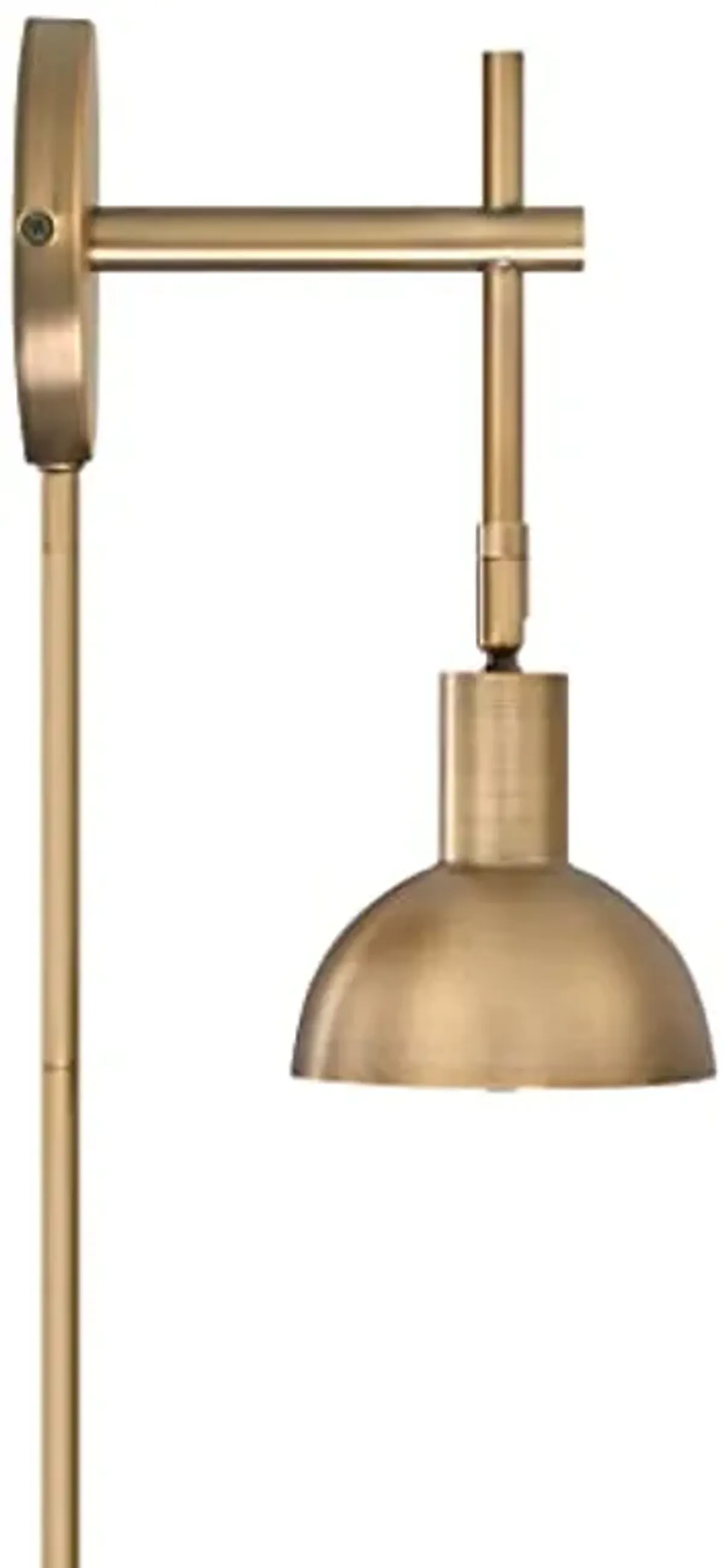 Nathan James Tamlin Vintage Brass Wall Light Fixture, Wall Mounted 1-Light Lamp, Plugin Sconce with On/Off Switch for Living Room, Reading Nook or Bedroom, Brass