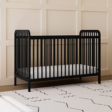 Storkcraft Pasadena 3-in-1 Convertible Crib (Black) – GREENGUARD Gold Certified, Converts to Daybed and Toddler Bed, Fits Standard Full-Size Crib Mattress, Adjustable Mattress Height