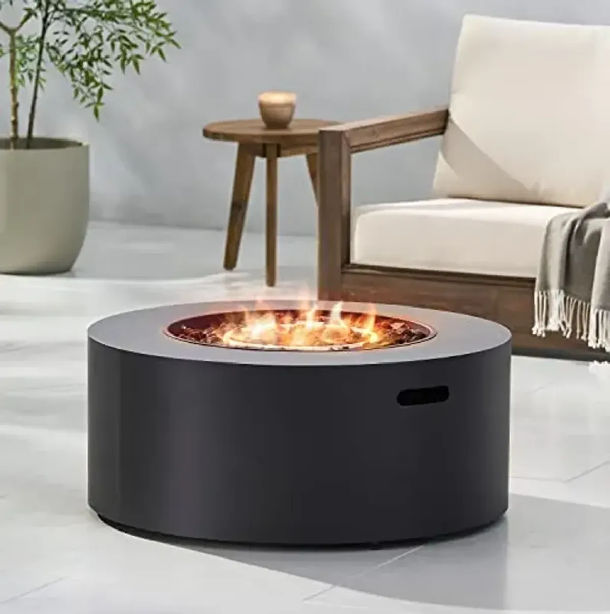 Christopher Knight Home Wellington Outdoor 40,000 BTU Circular Fire Pit (No Tank Holder) - Dark Gray