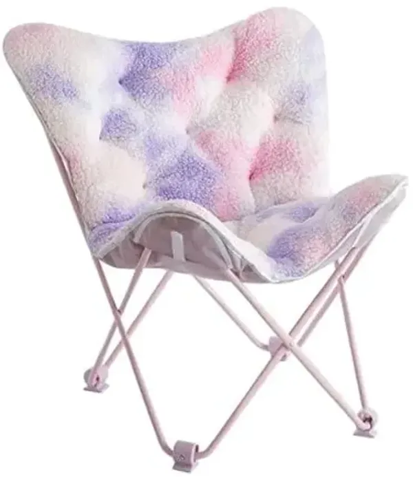 Heritage Kids Sherpa Butterfly Chair, Polyester, Pink