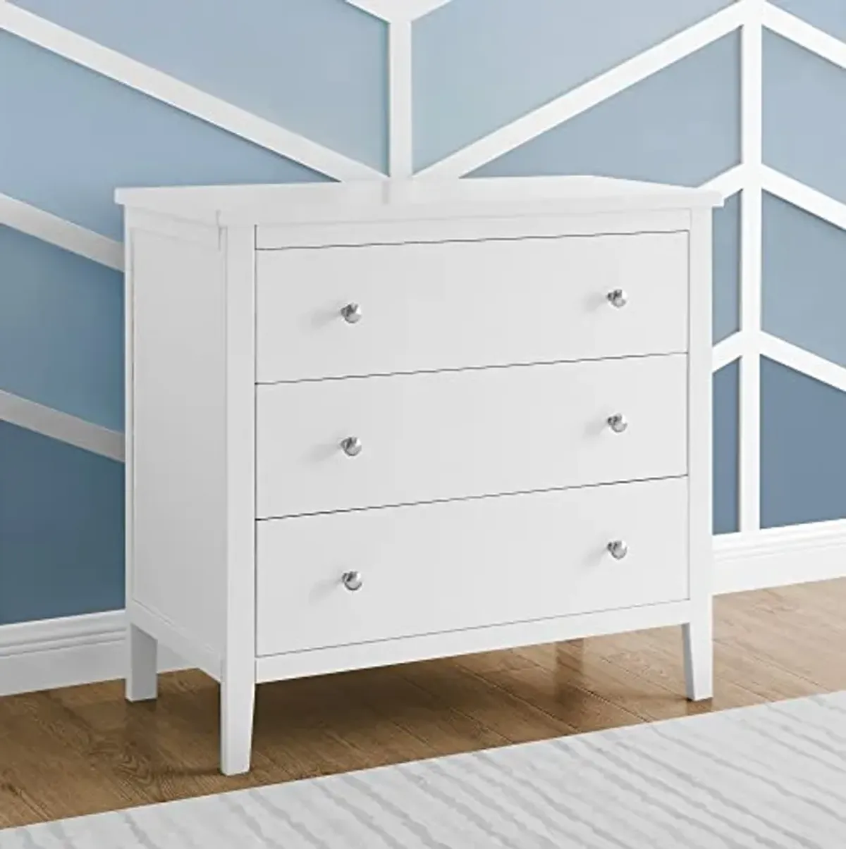 Delta Children Campbell 3 Drawer Dresser, Bianca White