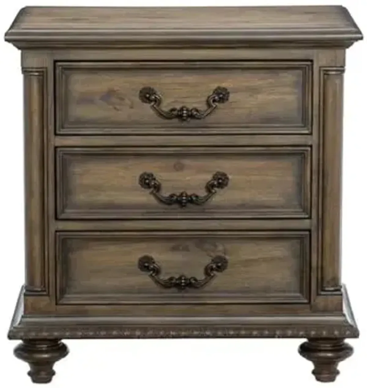 Homelegance Lexicon Rachelle Nightstand in Weathered Pecan