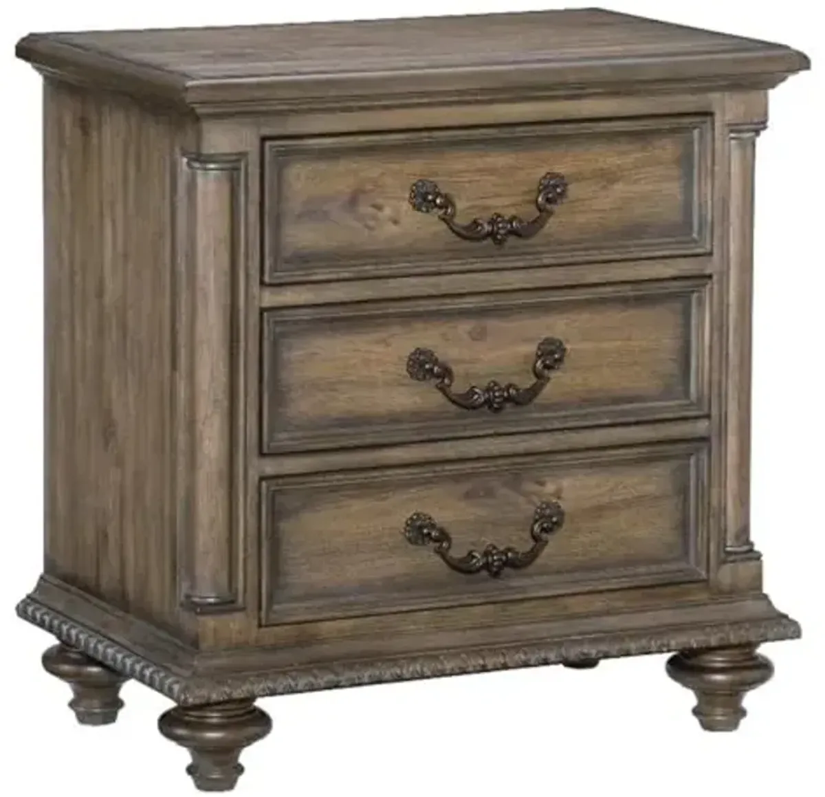 Homelegance Lexicon Rachelle Nightstand in Weathered Pecan