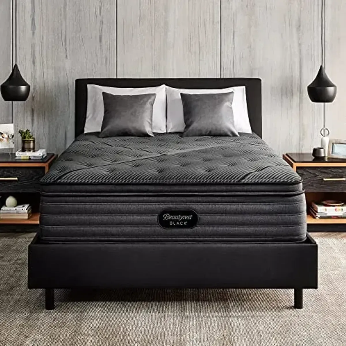Beautyrest Black L-Class 14.5” Plush Pillow Top Twin XL Mattress, Cooling Technology, Supportive, CertiPUR-US, 100-Night Sleep Trial, 10-Year Limited Warranty