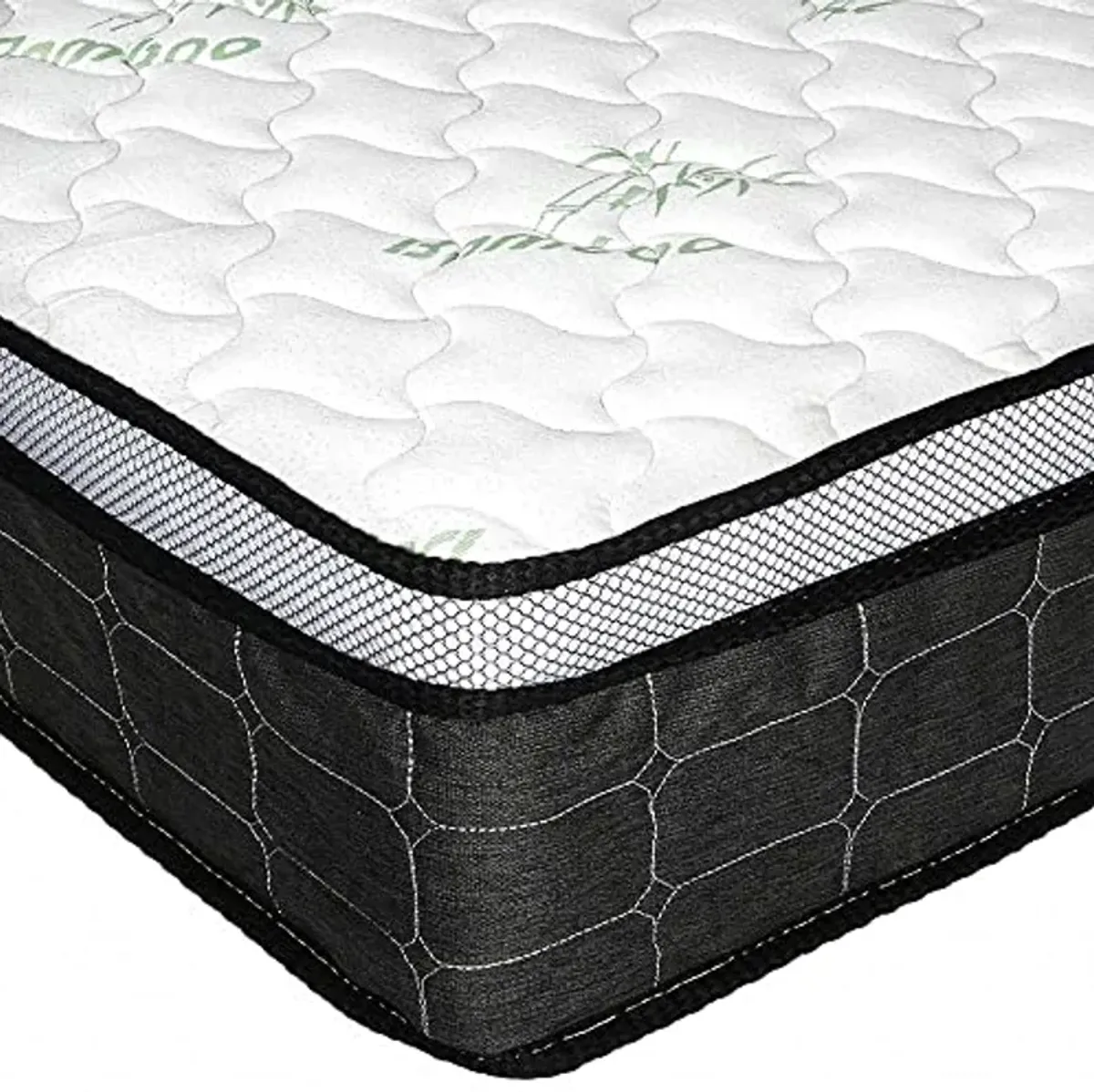 Swiss Ortho Sleep 10 inch Plush Pillow Top & Individually Wrapped Pocket Coils Innerspring - Green Foam Certified, Twin, White