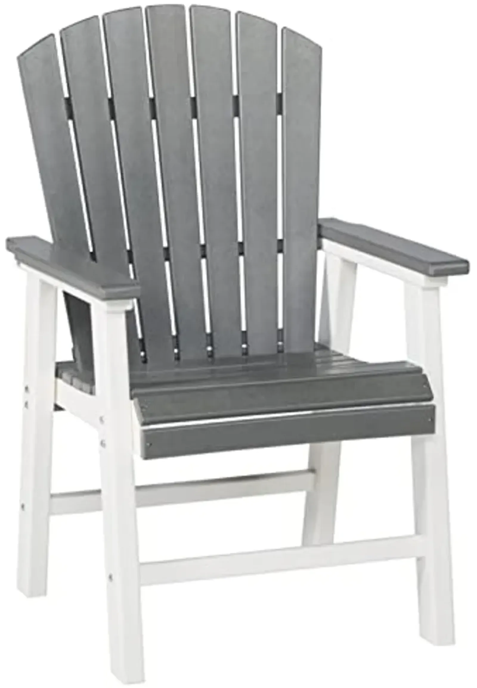 Signature Design by Ashley Transville Outdoor Dining HDPE Arm Chair, 2 Count, Gray & White