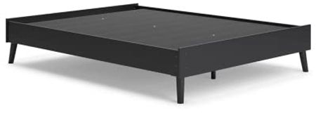 Signature Design by Ashley Charlang Queen Platform Bed, 63" W x 82" D x 16" H, Black
