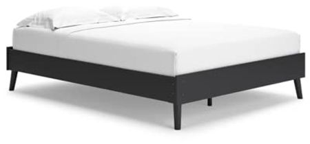 Signature Design by Ashley Charlang Queen Platform Bed, 63" W x 82" D x 16" H, Black