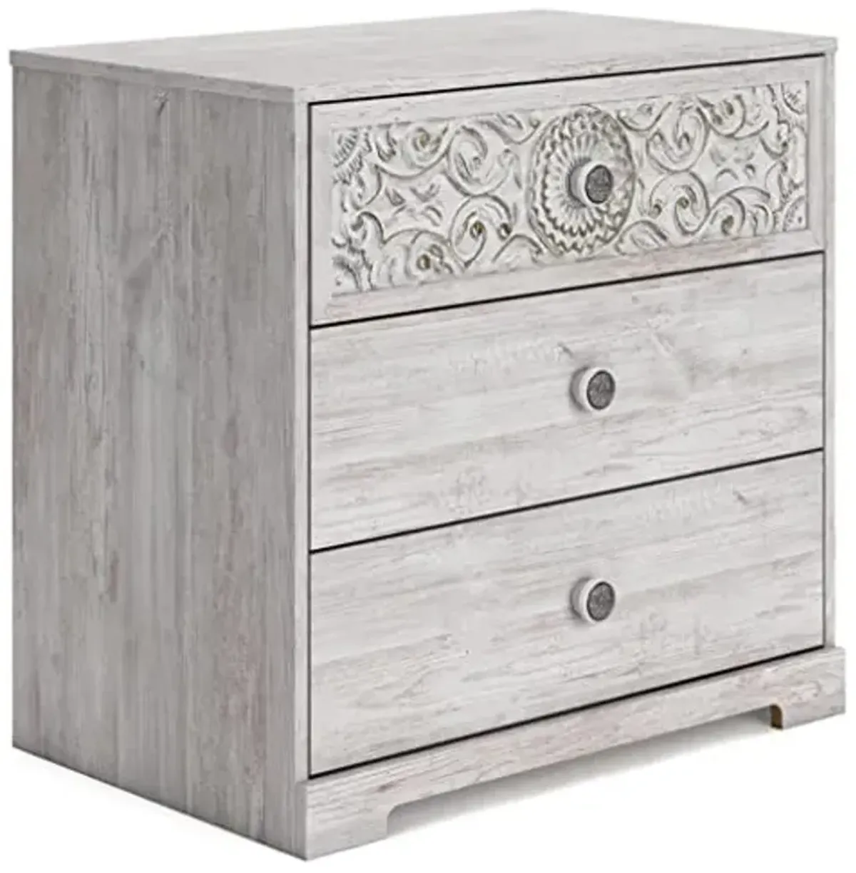 Signature Design by Ashley Paxberry Coastal 3 Drawer of Drawers Chest with Ball-bearing Construction, White