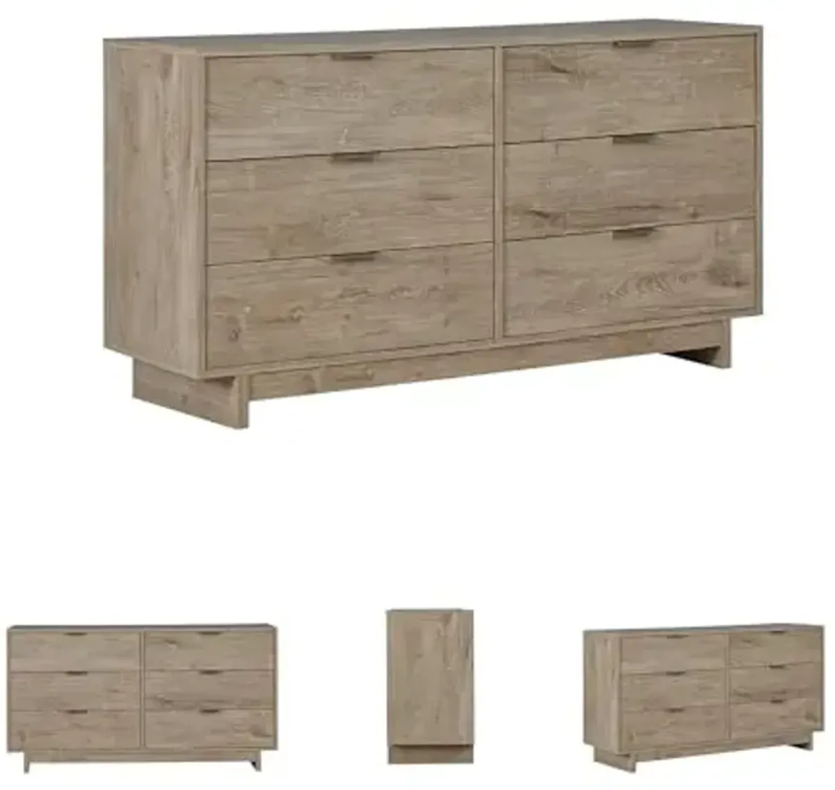 Signature Design by Ashley Oliah Rustic 6 Drawer Dresser, Light Brown