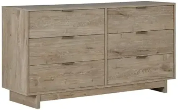 Signature Design by Ashley Oliah Rustic 6 Drawer Dresser, Light Brown