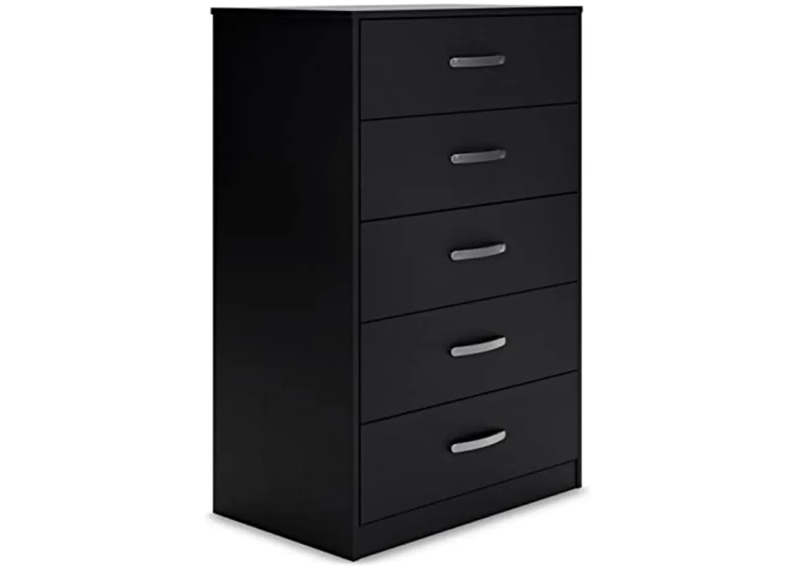 Signature Design by Ashley Finch Modern 5 Drawer Chest of Drawers with Ball-bearing Construction and Safety Stop, Black