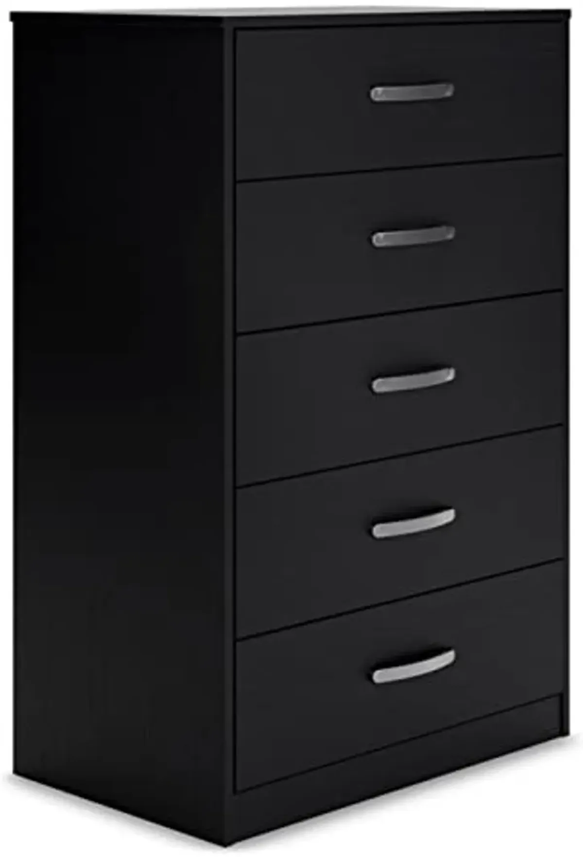 Signature Design by Ashley Finch Modern 5 Drawer Chest of Drawers with Ball-bearing Construction and Safety Stop, Black