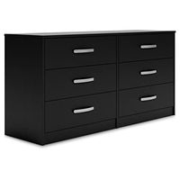 Signature Design by Ashley Finch Modern 6 Drawer Dresser with Ball-bearing Construction and Safety Stop, Black