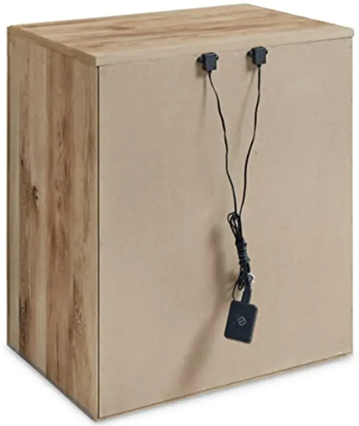 Signature Design by Ashley Hyanna Rustic 2 Drawer Nightstand with 2 USB Charging Ports, 24.37" Tall, Light Brown