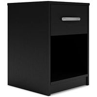 Signature Design by Ashley Finch One Night Stand 1 Drawer Nightstand, 20" W x 15" D x 23" H, Black