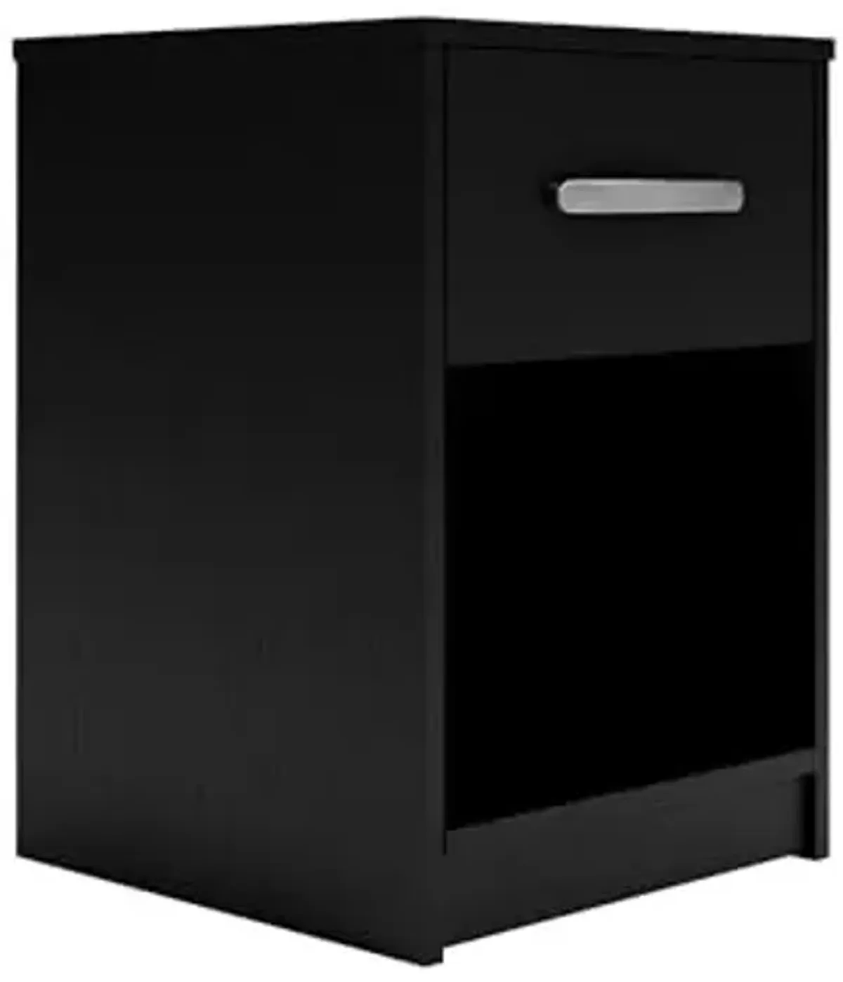 Signature Design by Ashley Finch Modern 1 Drawer Night Stand with Open Cubby, Black
