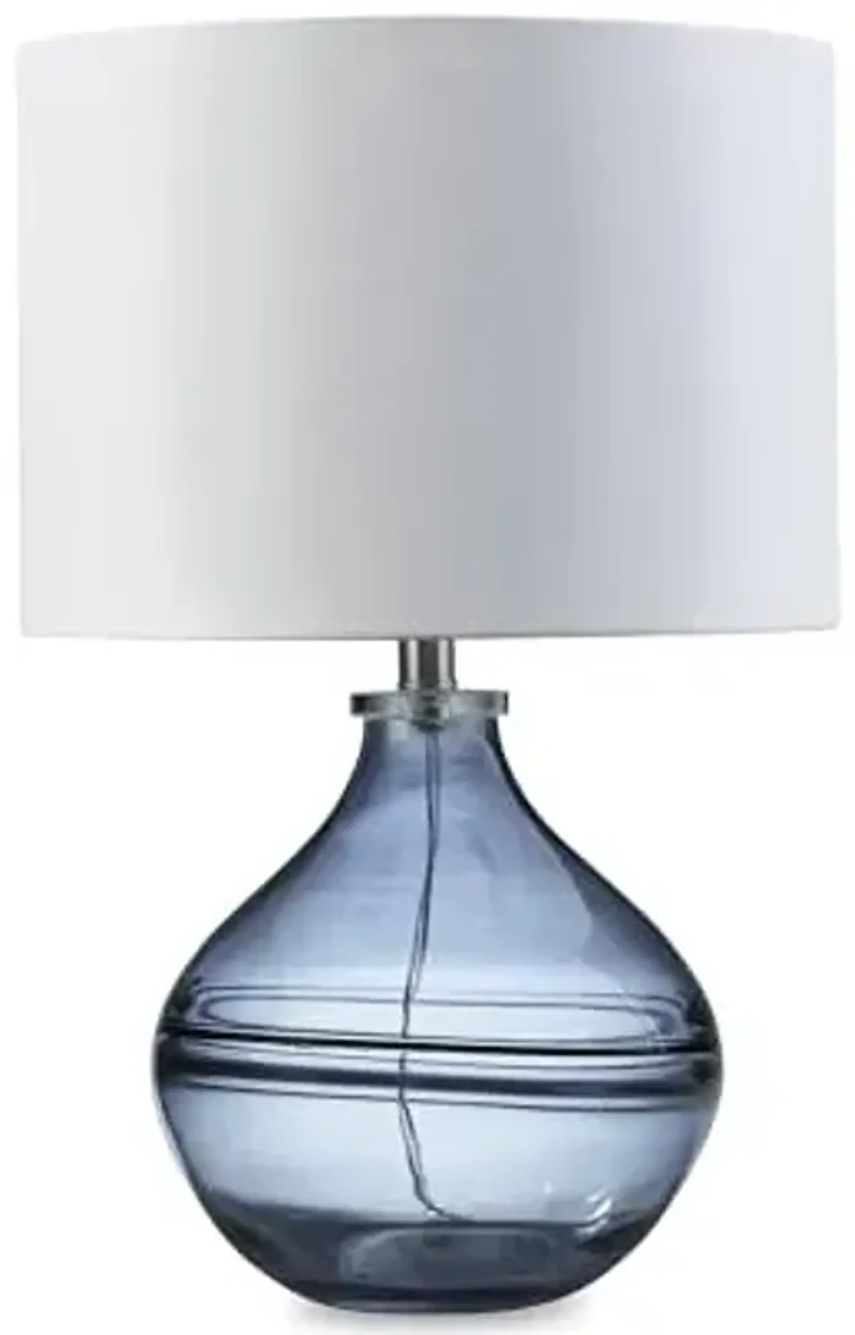 Signature Design by Ashley Lemmitt Modern 21.5" Transparent Blue Glass Table Lamp, Blue