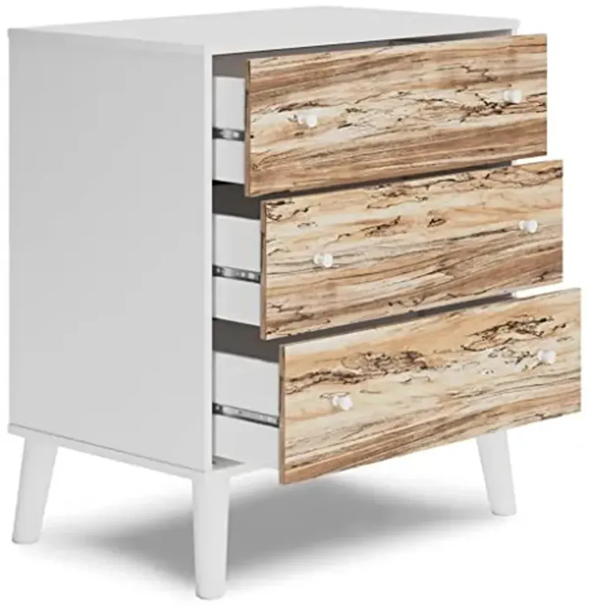 Signature Design by Ashley Piperton Modern Two-Toned 3 Drawer Chest of Drawers, White & Light Brown